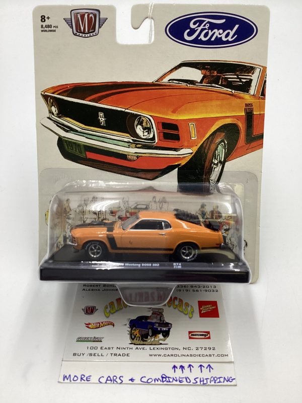 M2 Machines Auto Driver 1970 Ford Mustang Boss 302 Orange R74 192C For Sale