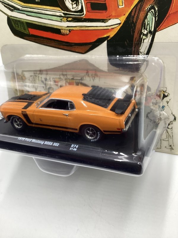 M2 Machines Auto Driver 1970 Ford Mustang Boss 302 Orange R74 192C For Sale