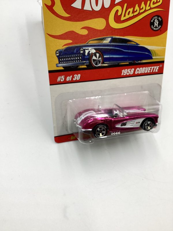 Hot Wheels Classics Series 2 #5 1958 Corvette Pink SR For Sale