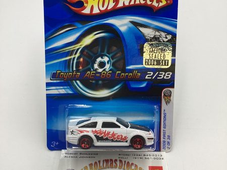 2006 Hot Wheels #2 Toyota AE-86 Corolla White Factory Sealed with protector Online now