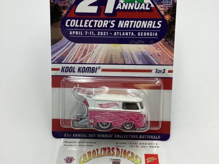 2021 Hot Wheels 21st Annual Collectors Nationals  #3354 5500 Kool Kombi Pink White W Protector on Sale