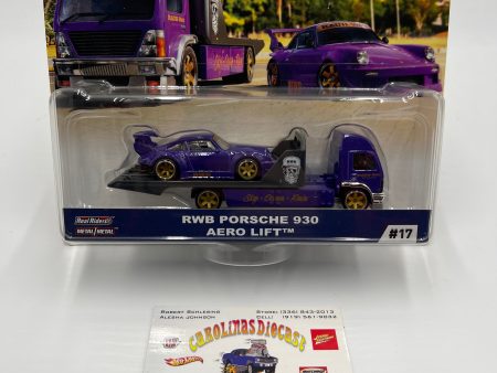 2019 HW Team Transport #17 RWB Porsche 930 & Aero Lift Purple W Protector For Cheap