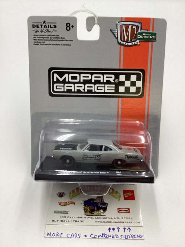 M2 Machines Auto Driver Mopar Garage 1969 Plymouth Road Runner Hemi Grey R64 193A For Discount