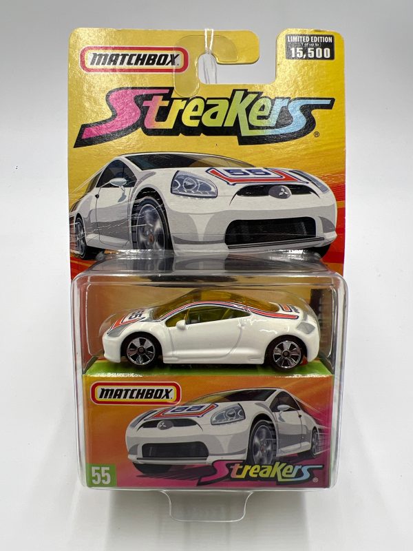 Matchbox Streakers #55 Mitsubishi Eclipse White Card Not Perfect (1) 173A For Sale