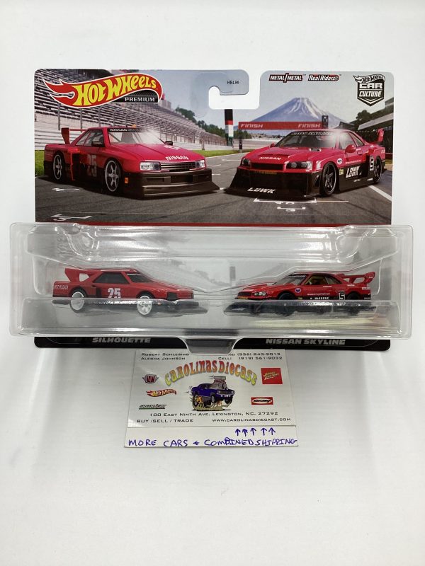 Hot Wheels Premium 2 pack Target Nissan Skyline Silhouette & LB-ER34 Super Silhouette Nissan Skyline For Cheap