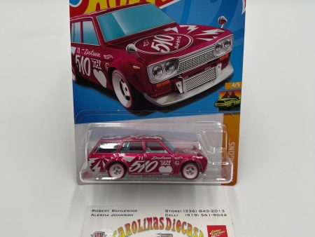 2023 Hot Wheels #235 Super Treasure Hunt Datsun Bluebird Wagon 510 Pink W Protector For Cheap