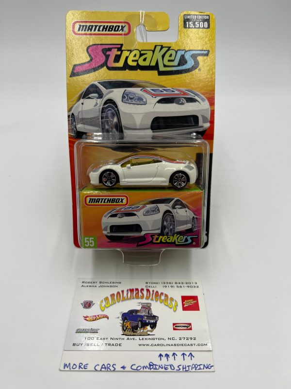 Matchbox Streakers #55 Mitsubishi Eclipse White Card Not Perfect (1) 173A For Sale