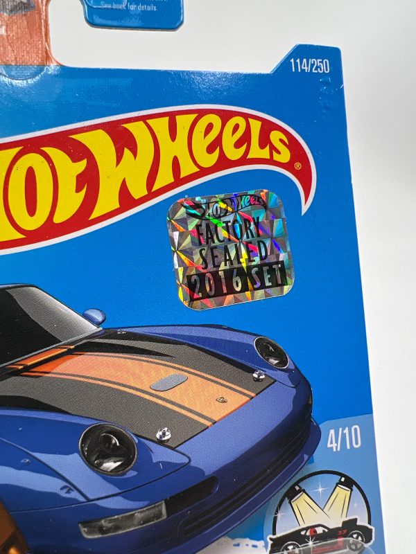 2016 Hot Wheels Factory Sealed Super Treasure Hunt #114 Porsche 993 GT2 Half Cage Blue (Reglued Blister) W Protector Online Hot Sale