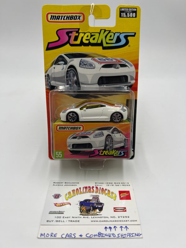 Matchbox Streakers #55 Mitsubishi Eclipse White Card Not Perfect (2) 172A Online Hot Sale