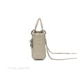 Christian Dior Mini Lady Dior Bag Cannage Lambskin Iridescent Grey Gold Hardware Online now