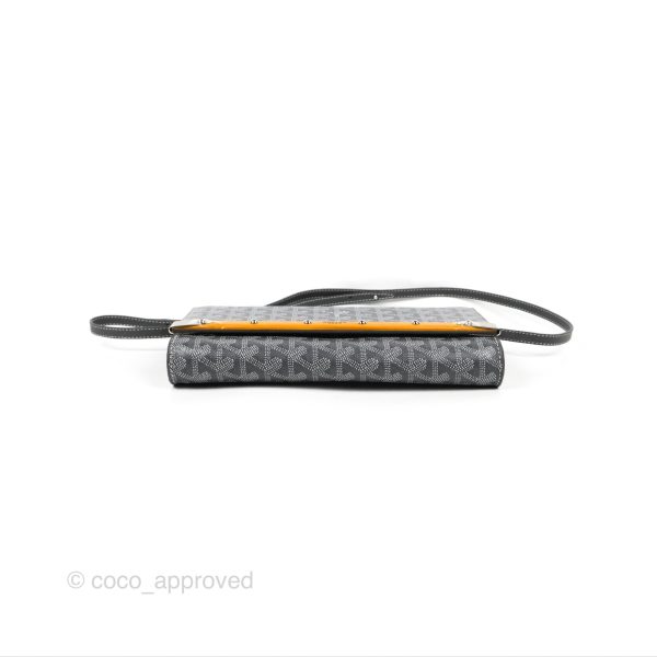 Goyard Monte-Carlo PM Clutch with Strap Grey Goyardine Canvas Online now