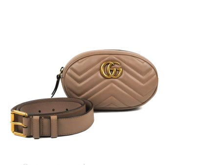 Gucci GG Marmont Matelassé Oval Belt Bag Dusty Pink Online