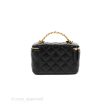 Chanel Pick Me Up Top Handle Vanity with Chain Black Lambskin Aged Gold Hardware 22S Discount