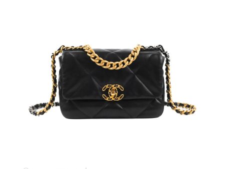 Chanel 19 Small Black Goatskin Mixed Hardware For Discount