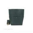 Celine Sangle Bucket Bag Grained Calfskin Dark Green For Cheap