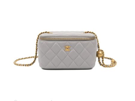 Chanel Pearl Crush Vanity With Chain Grey Lambskin Aged Gold Hardware Online