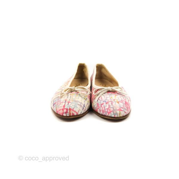 Chanel Ballerina Flats Pink White Size 36 Online Sale