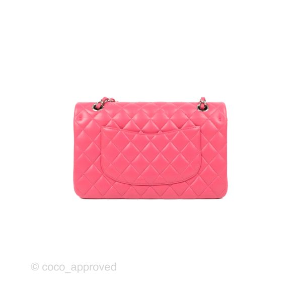 Chanel Classic M L Medium Flap Quilted Pink Lambskin Silver Hardware Cheap