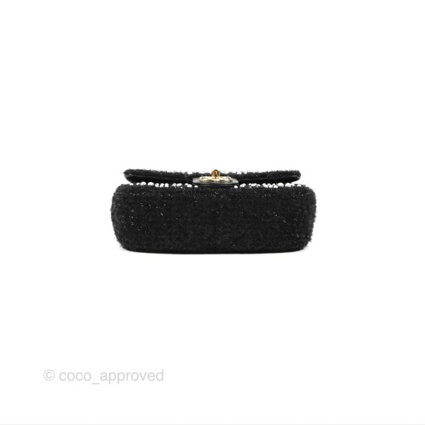 Chanel Black Faux Pearl Embellished Tweed Mini Cosmos Flap Bag Online Sale