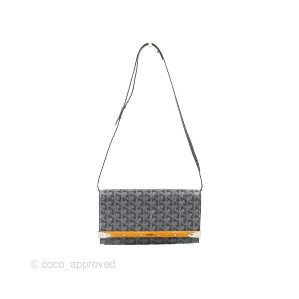 Goyard Monte-Carlo PM Clutch with Strap Grey Goyardine Canvas Online now