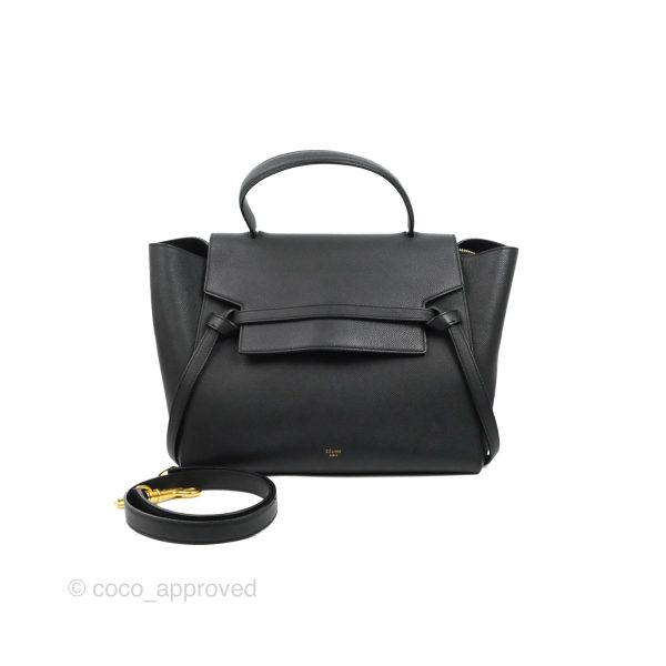 Celine Mini Belt Bag Black Grained Calfskin Gold Hardware Online Sale