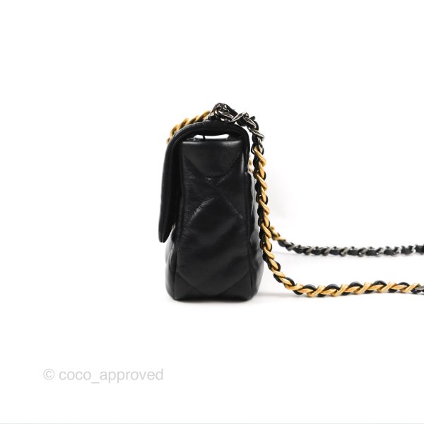 Chanel 19 Small Black Goatskin Mixed Hardware For Discount