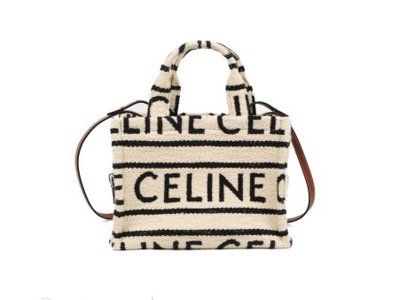 Celine Small Cabas Thais Textile with Celine All-Over White Sale