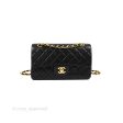 Chanel Vintage Small Classic Flap Black Lambskin 24K Gold Hardware Sale