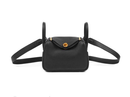 Hermès Mini Lindy 20 Black Clemence Gold Hardware Supply