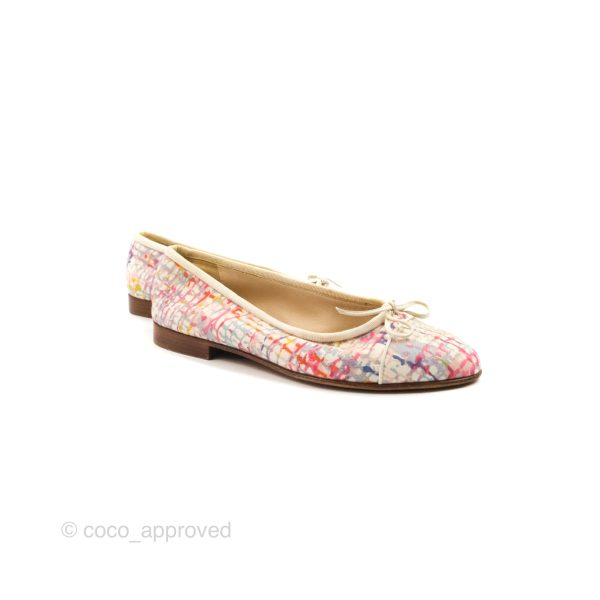 Chanel Ballerina Flats Pink White Size 36 Online Sale