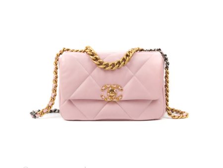 Chanel 19 Small Rose Clair Lambskin Mixed Hardware 21S Sale