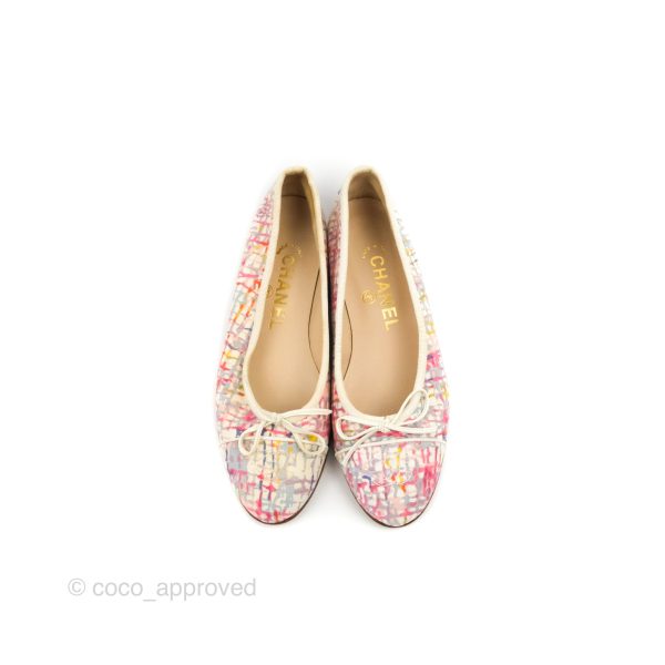 Chanel Ballerina Flats Pink White Size 36 Online Sale