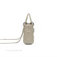 Christian Dior Mini Lady Dior Bag Cannage Lambskin Iridescent Grey Gold Hardware Online now