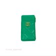 Chanel 19 Phone Holder Long Zip Wallet Green Gold Hardware Online Sale