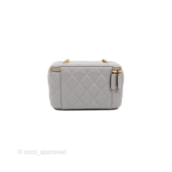 Chanel Pearl Crush Vanity With Chain Grey Lambskin Aged Gold Hardware Online