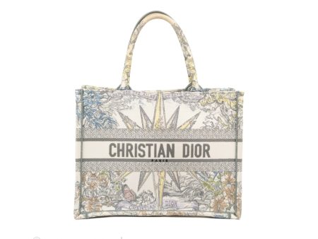 Christian Dior Medium(Old Small) Book Tote White Multicolor Rêve d Infini Embroidery For Cheap