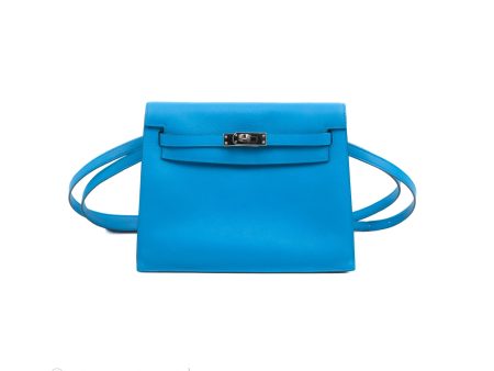 Hermès Kelly Danse II Bag Verso Veau Evercolor Bleu Frida  Rose Mexico Palladium Hardware Supply