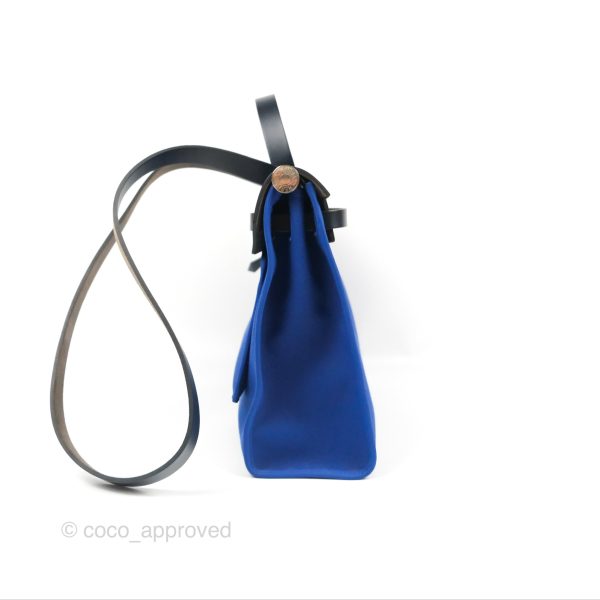 Hermès Herbag Zip 31 Bleu Électrique & Bleu Indigo Canvas Palladium Hardware Online now