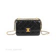 Chanel Quilted Mini Perfect Fit Adjustable Black Calfskin Aged Gold Hardware Cheap