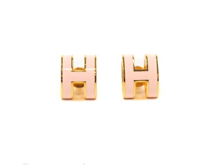 Hermès Pop H Earrings Rose Dragee Gold Hardware Fashion