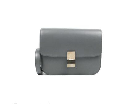 Celine Medium Classic Box Flap Grey Calfskin Supply