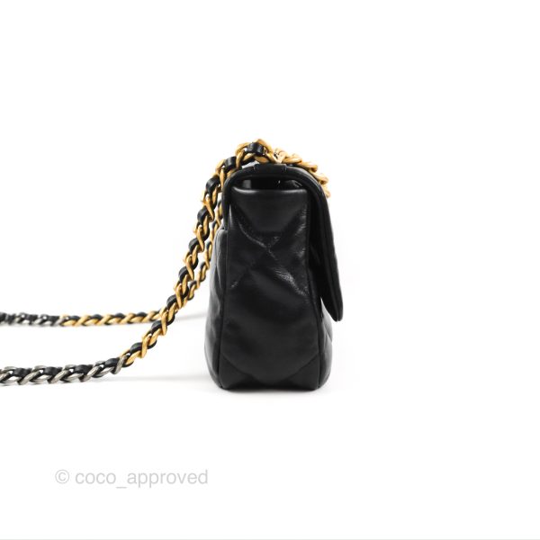 Chanel 19 Small Black Goatskin Mixed Hardware For Discount