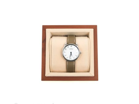 Hermes Arceau Watch 40mm Etoupe Palladium Hardware Sale