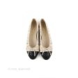 Chanel Ballerina Flats Light Pink Black Fabric Size 36.5 Supply