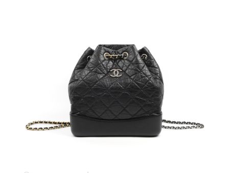 Chanel Small Gabrielle Backpack Black Aged Calfskin on Sale