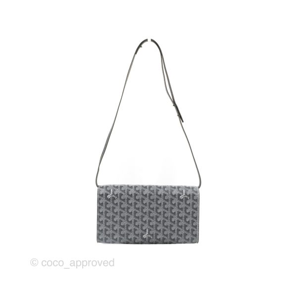 Goyard Monte-Carlo PM Clutch with Strap Grey Goyardine Canvas Online now