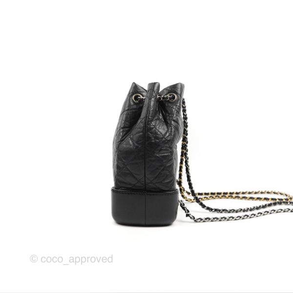 Chanel Small Gabrielle Backpack Black Aged Calfskin on Sale