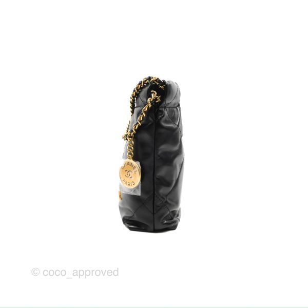 Chanel 22 Mini Bag Black Crumpled Calfskin Supply