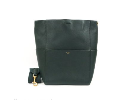 Celine Sangle Bucket Bag Grained Calfskin Amazon Green Fashion