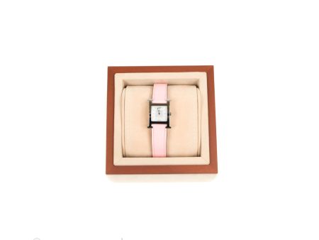 Hermès Heure H Watch Rose Sakura Swift Palladium Hardware Online Hot Sale